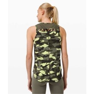 Lululemon Sculpt Tank Top Heritage 360 Camo Crispin Green Multi Cut Out Back